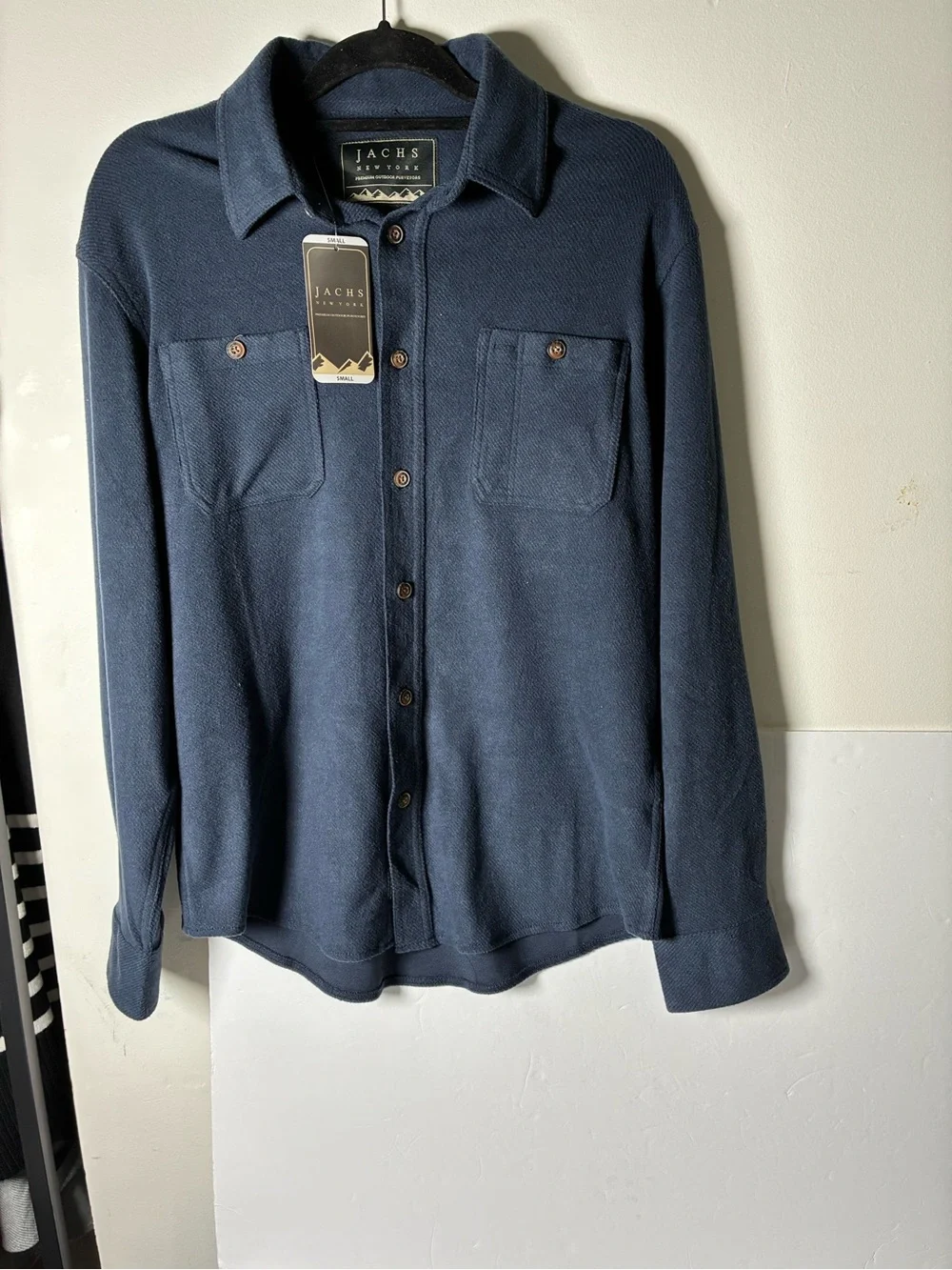Men's Navy Lightweight Button-Front Shirt Jacket